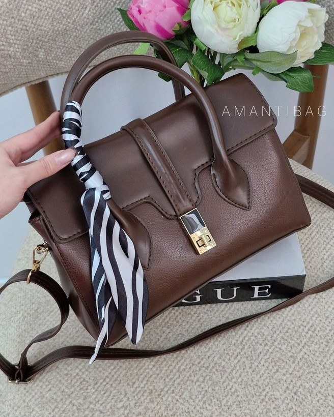 کیف آویسا چرم همراه اسکارف کد ۶۵۴۳